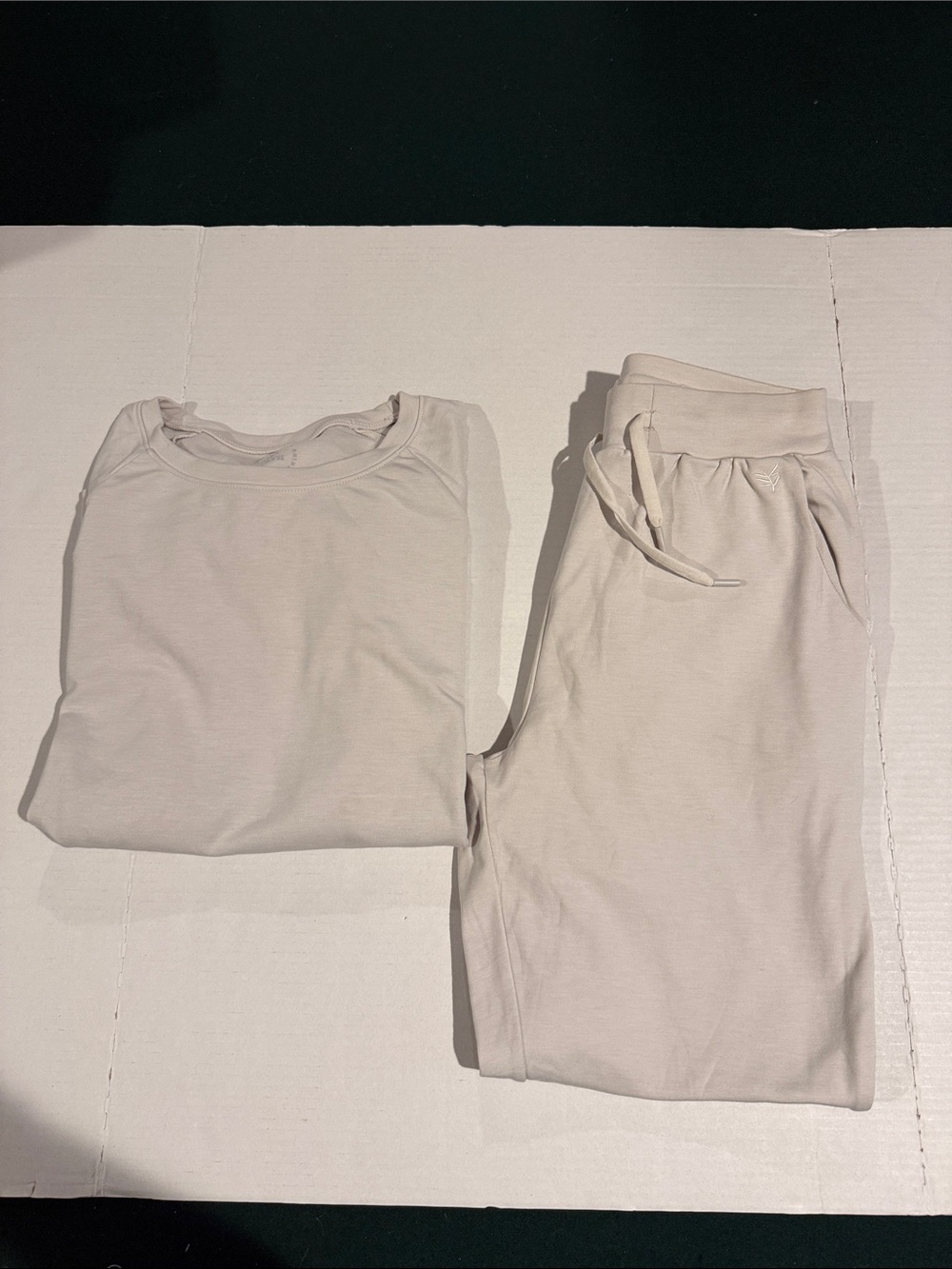 Women's Cream Track Joggers with Drawstring Waist